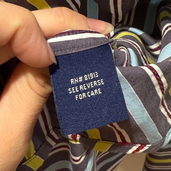 Robert Graham Mens Striped Flip Cuffs Button Up Shirt 2XL Embroidered Multicolor - Picture 8 of 13